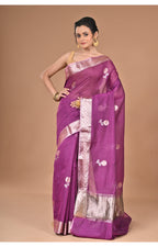 Morchari Heavy Chanderi Silk Saree-Purple