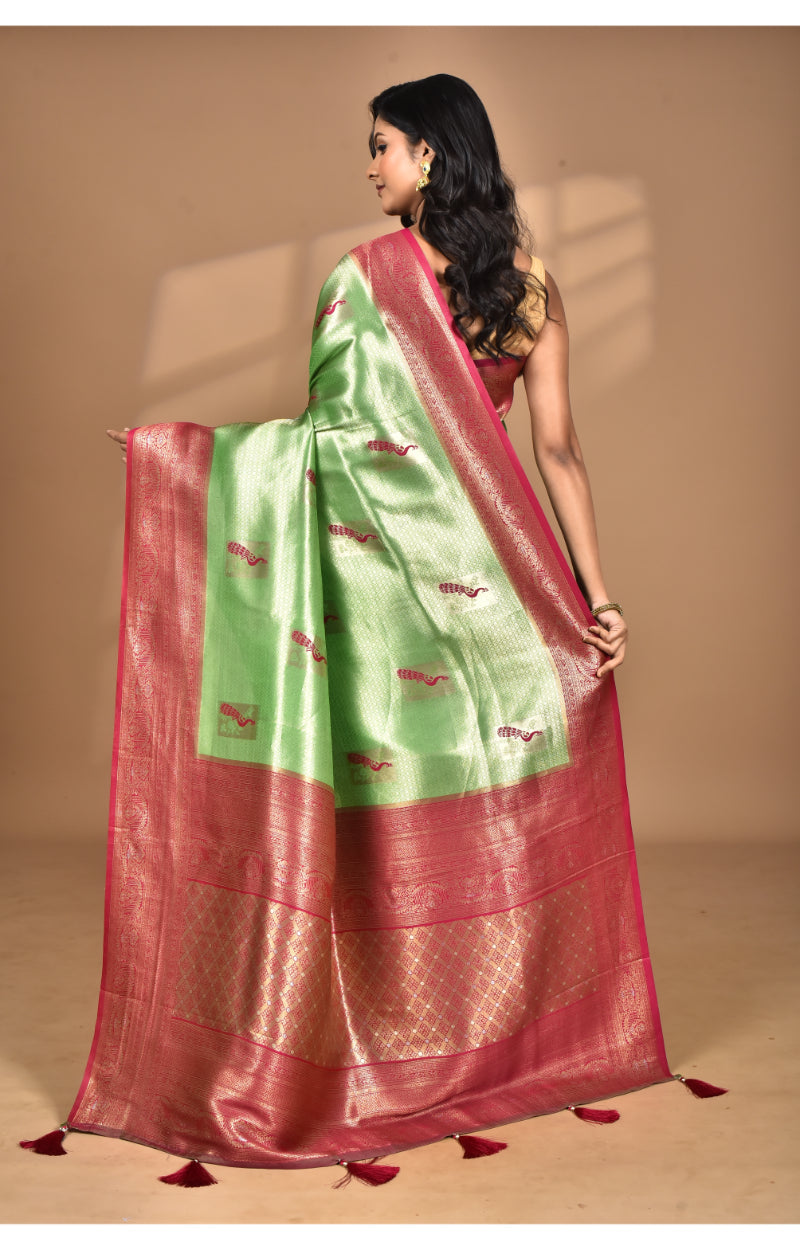 Morchari Women Desgin Banarasi Silk Saree-Green