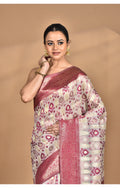 Morchari Women Desgin Chanderi Silk Saree-Cream