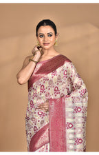 Morchari Women Desgin Chanderi Silk Saree-Cream