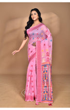 Morchari Women Desgin Chanderi Silk Saree-Pink