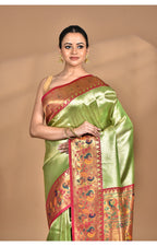 Morchari Women Desgin Banarasi Silk Saree-Green
