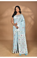 Morchari Women Desgin Chanderi Silk Saree-Blue