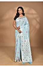 Morchari Women Desgin Chanderi Silk Saree-Blue