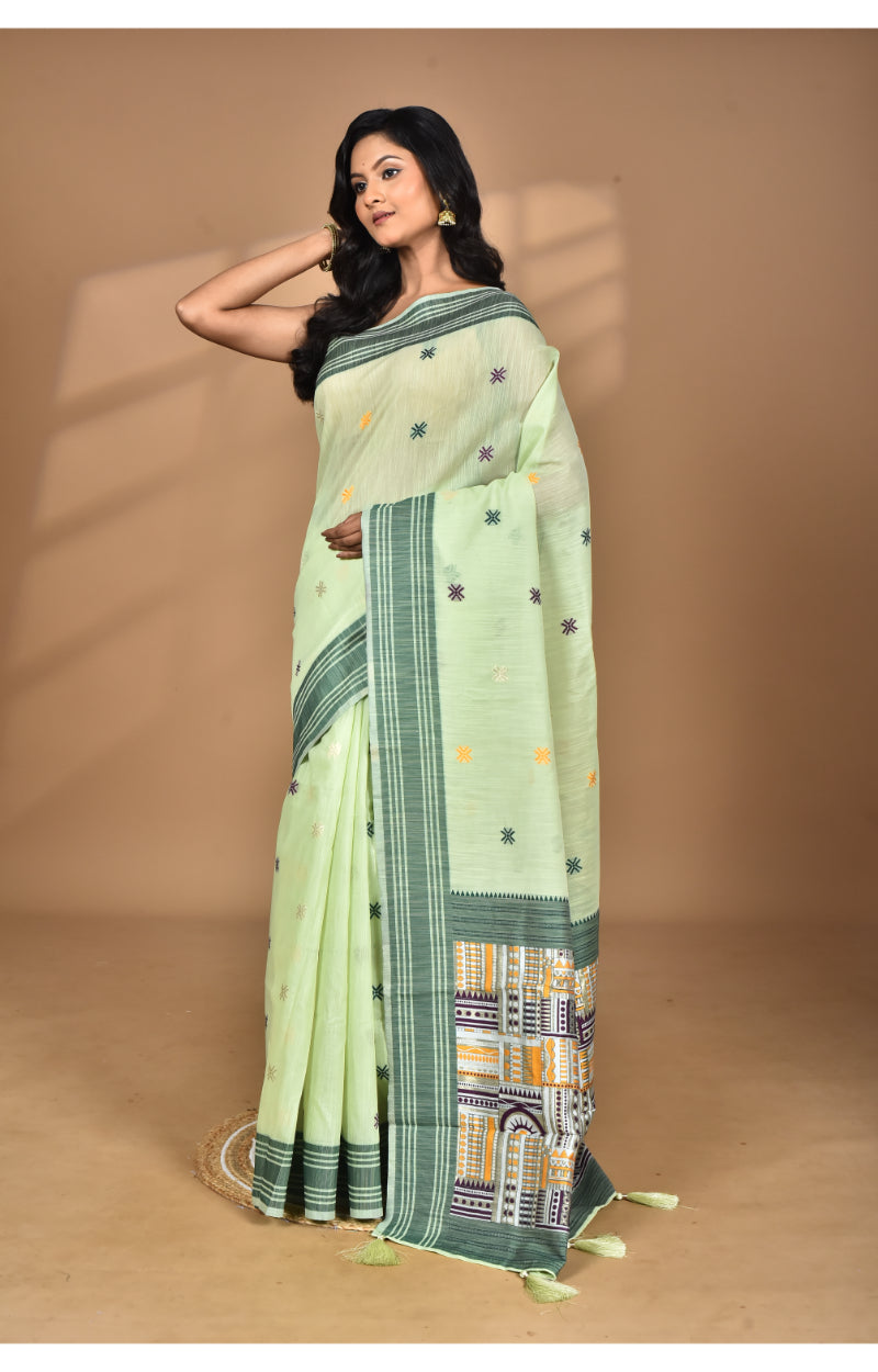 Morchari Women Desgin Chanderi Silk Saree-Green