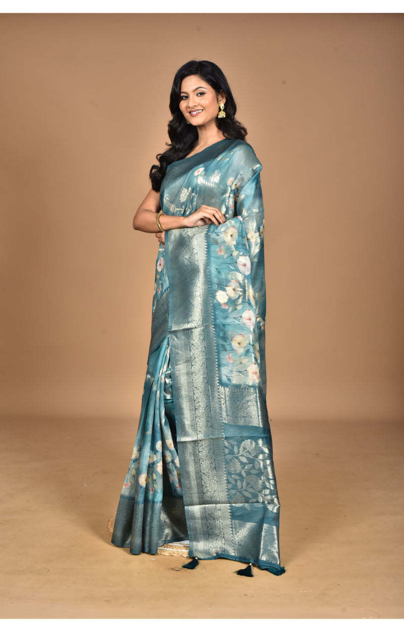 Morchari Women Desgin Linen Silk Saree-Multi