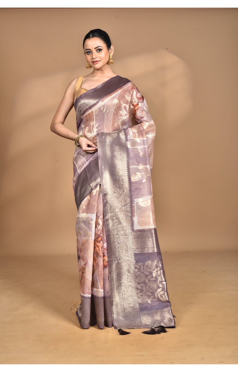 Morchari Women Desgin Linen Silk Saree-Multi