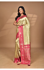 Morchari Women Desgin Two Dai Silk Saree-Beige