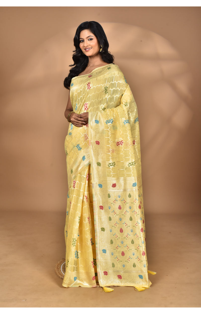 Morchari Women Desgin Chanderi Silk Saree-Yellow