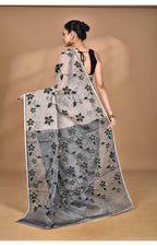 Morchari Pure Cotton Dhakai Jamdani Handloom Saree-Beige