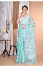 Morchari Heavy Jamdani Saree-Blue