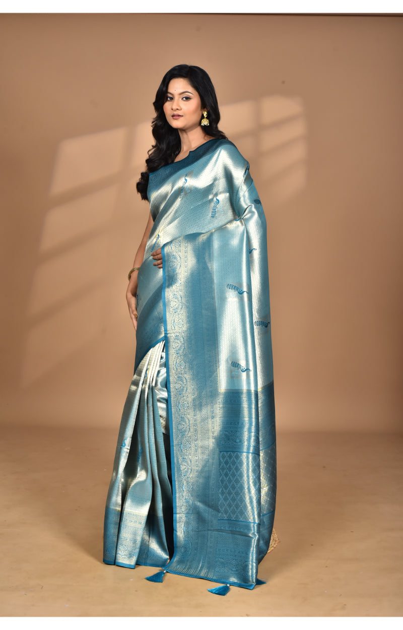 Morchari Women Desgin Banarasi Silk Saree-Green
