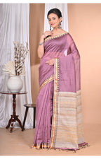 Morchari Pure Cotton Dhakai Jamdani Handloom Saree-Purple