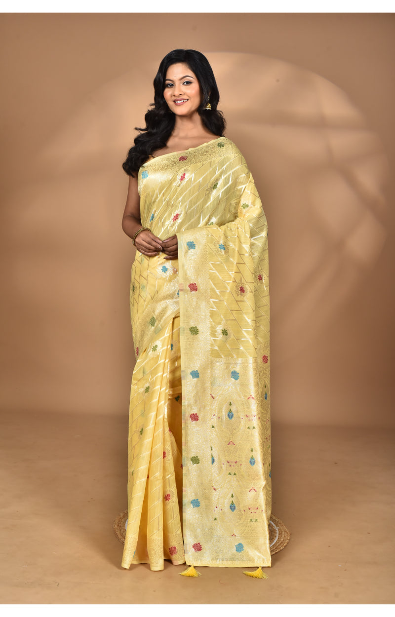 Morchari Women Desgin Chanderi Silk Saree-Yellow