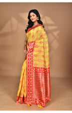 Morchari Women Desgin Kashmiri Silk Linen Saree-Yellow