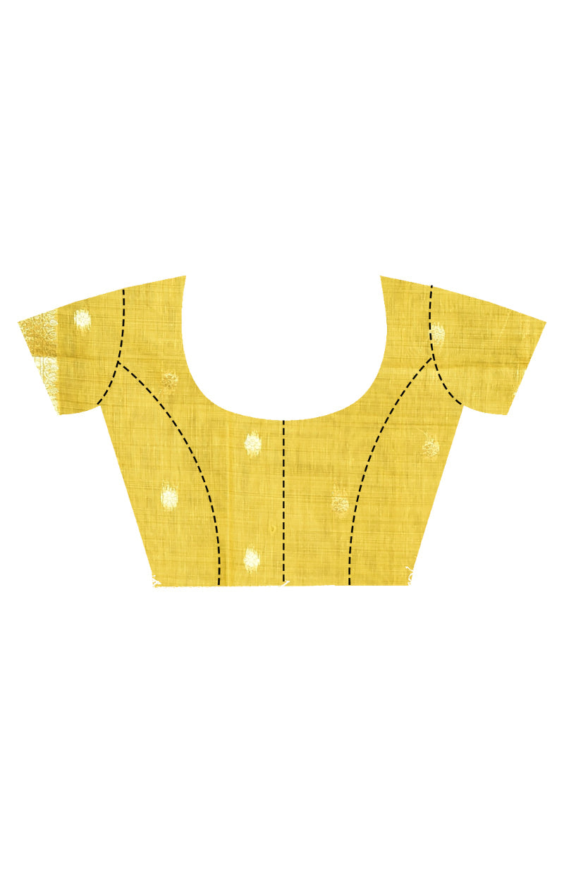 Morchari Banarasi Silk Chanderi Saree-Yellow