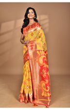 Morchari Women Desgin Two Dai Linen Saree-Multi
