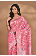 Morchari Women Desgin Chanderi Silk Saree-Pink