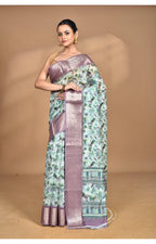 Morchari Chanderi Digital Print Saree-Multi
