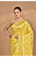 Morchari Banarasi Silk Chanderi Saree-Yellow