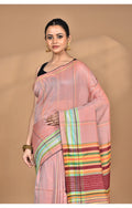 Morchari Pure Cotton Dhakai Jamdani Handloom Saree-Peach