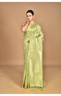 Morchari Banarasi Silk Chanderi Saree-Green