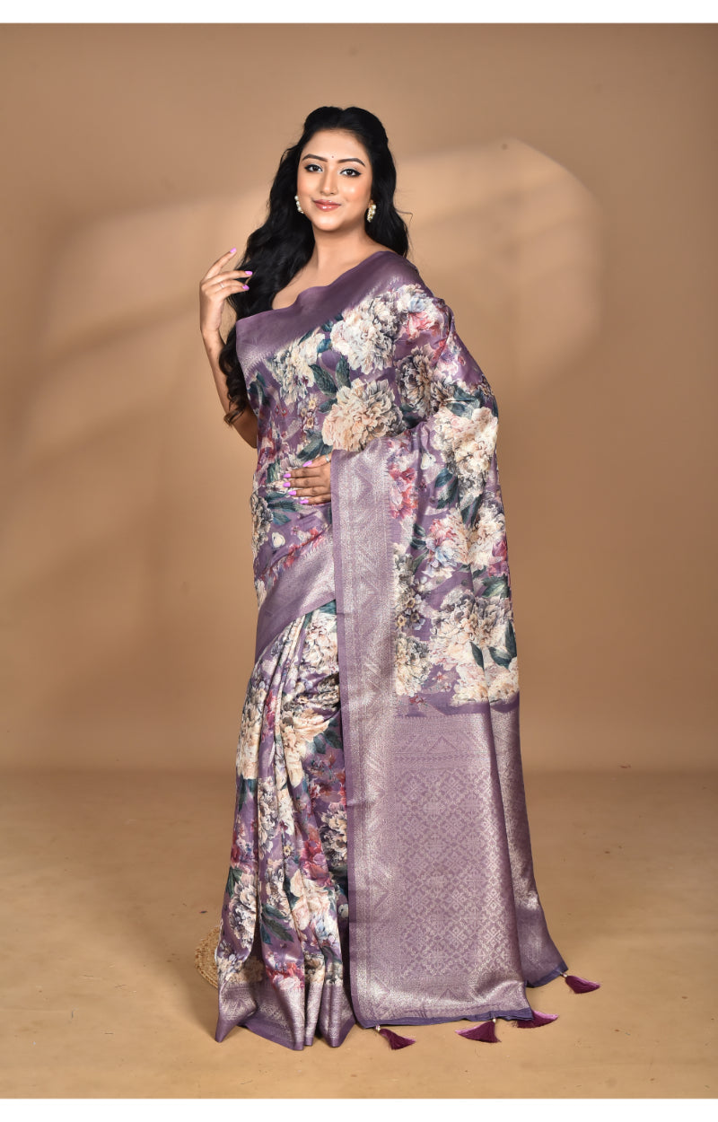 Morchari Women Desgin Linen Silk Saree-Multi