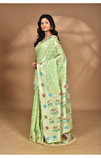 Morchari Women Desgin Chanderi Silk Saree-Green