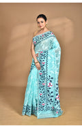 Morchari Pure Cotton Dhakai Jamdani Handloom Saree-Green