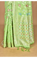Morchari Women Desgin Chanderi Silk Saree-Green