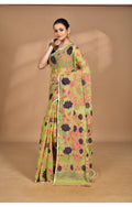 Morchari Pure Cotton Dhakai Jamdani Handloom Saree-Green