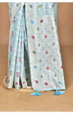Morchari Women Desgin Chanderi Silk Saree-Blue