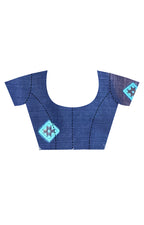 Morchari Pure Cotton Dhakai Jamdani Handloom Saree-Blue