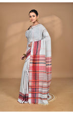 Morchari Pure Cotton Dhakai Jamdani Handloom Saree-Grey