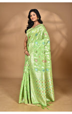Morchari Women Desgin Chanderi Silk Saree-Green