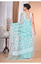 Morchari Heavy Jamdani Saree-Blue