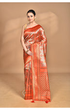 Morchari Rajputana Kanjiviram Silk Saree-Orange