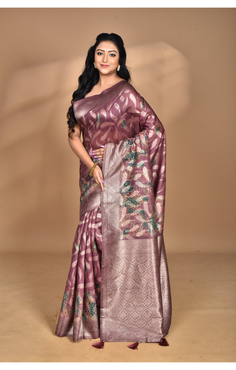Morchari Women Desgin Linen Silk Saree-Multi
