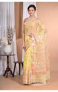 Morchari Heavy Jamdani Silk Orzanga Saree-Yellow