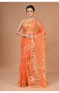 Morchari Heavy Jamdani Silk Orzanga Saree-Orange