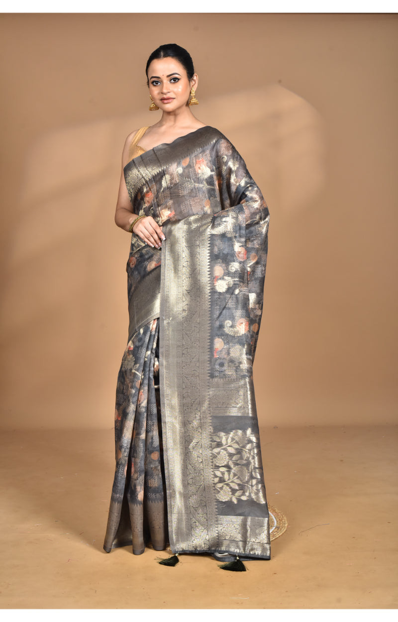 Morchari Women Desgin Linen Silk Saree-Multi