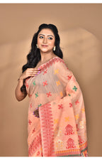 Morchari Women Desgin Chanderi Silk Saree-Peach