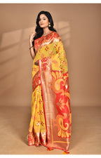 Morchari Women Desgin Two Dai Linen Saree-Multi