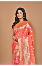 Morchari Heavy Kolhapuri Stone Work Saree-Orange