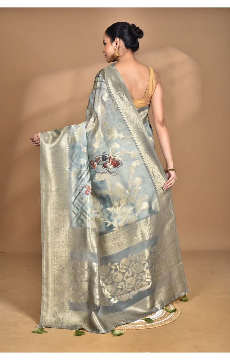 Morchari Women Desgin Linen Silk Saree-Multi