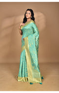 Morchari Jari Sami Silk Saree-Green
