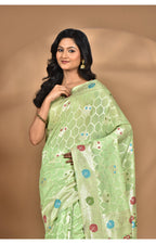 Morchari Women Desgin Chanderi Silk Saree-Green