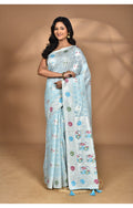 Morchari Women Desgin Chanderi Silk Saree-Blue