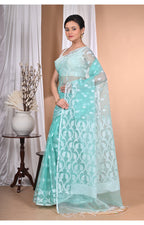 Morchari Heavy Jamdani Saree-Green