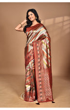 Morchari Ethnic Motifs Silk Blend Dharmavaram Saree-Maroon
